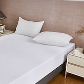 olcso Lepedők és párnahuzatok-Vízhatlan Mattress Protector Feszített Vízhatlan Lepedő Ágyvédő Király Teljes Király Védő Ágytakaró Mély Zsebével Extra Puha Otthon Hotel Mattress Protector Takaró