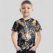 voordelige Jongens 3D Dieren-Jongens 3D Grafisch dier Draak T-shirt Korte mouw Zomer Lente Modieus Basic Kinderen 4-12 jaar Strakke ronde hals Buiten Casual Dagelijks Normale pasvorm