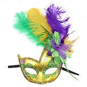 olcso Maszk-Farsangi maszk Maszk Halloween-kellékek Felnőttek Női Fél arc Teljesítmény Parti Álarcos mulatság Farsang Mardi Gras Könnyű farsangi jelmez