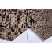 abordables Costumes pour hommes des années 1920-Classique Rétro Vintage Années 1920 Veste Gilet Gatsby le Magnifique Déguisement Homme Carnaval Mascarade Mariage Soirée robe demoiselle d honneur Adulte Gilet Printemps Automne
