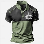 cheap Men&#039;s Fun Text Polo-Men&#039;s Jesus Christian Polo Shirts Golf Shirt Short Sleeve Polo Shirts Collared Shirts Vintage Casual Vacation Wear Festival Wear Party Outfits Buttons 3D Print Navy Blue Blue Brown