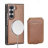 economico Cover Samsung-telefono Custodia Per Samsung Galaxy Piega a Z 6 Z Fold 5 Per retro Con supporto A calamita Supporta la ricarica wireless Retrò pelle sintetica