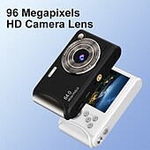 abordables Cámara y fotografía-Cámara de vídeo digital compacta de bolsillo para cine, con enfoque automático, 64 MP, 4K, detección de rostros, zoom de 18x de 2,4 pulgadas, batería recargable de 650 mAh