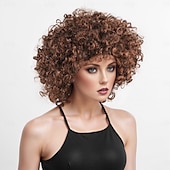 economico Parrucche trendy sintetiche-Parrucche sintetiche Yaki liscia Con frangia A macchina Parrucca Corto Oro chiaro Violetto Marrone chiaro Marrone scuro A1 Capelli sintetici Per uomo Biondo
