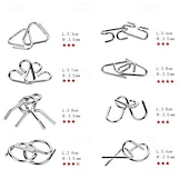 cheap Party Supplies-Metal Puzzle Game Set Educational Toy Game Unlock Iron Chain Toy Unlock Link Game Magic Toy Party Nine-Ring Puzzle Intelligence Buckle Lock Kongming Lock halloween christmas gift