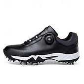 economico Scarpe da Golf da Uomo-scarpe da golf bianche da uomo con sistema di allacciatura Boa, suola chiodata, tomaia traspirante per comfort e stabilità sul campo da golf