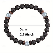 economico Forniture per feste-regali per uomo, bracciale per uomo regali di perline, regali di sobrietà fatti a mano per figlio, gioielli in pietra naturale per compleanno San Valentino Natale calze della Befana
