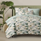 cheap 100% Cotton-Floral Pattern Duvet Cover Full Size Bedding Set Bed Sets Quilt Cover Soft Lightweight Comforter Cover with 2 Pillowcases for Summer Spring
