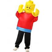levne Chlapecké kostýmy-Bloková figurka ninja Bojovník z kostek Úbory Kostým cosplay Filmové kostýmy for Chlapecké Dívčí Dětské předvečer Všech svatých Karneval Světový den knihy Výkon Vzdělávací převlékání Oblékání na