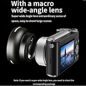 お買い得  カメラ＆撮影-レトロファッション 64 メガピクセル デジタルカメラ 4k HD CMOS レンズ HD 広角撮影カメラ オプションの角度レンズ