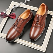 voordelige Formeel-Voor heren Oxfords PU Leder Ademend Comfortabel Anti-slip Gesp Zwart Bruin Herfst Winter