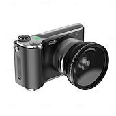 お買い得  カメラ＆撮影-レトロファッション 64 メガピクセル デジタルカメラ 4k HD CMOS レンズ HD 広角撮影カメラ オプションの角度レンズ