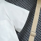 abordables Costume formel pour garçon-3 Pièces Costume de Porteur d&#039;Alliance  Garçon Enfants Bébé Chemise &amp; Short Ecole Formel Soirée Mode Doux Couleur unie Col en V Blanche Coton