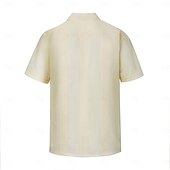 abordables Chemises élite-Homme Chemise Chemise Guayabera Jaune clair Noir Blanche Vert Claire Rose Claire Manche Courte Col Rabattu École Performance Broderie Vêtement Tenue Élégant Vacances ancien Neutre