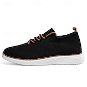 preiswerte Sneaker für Herren-marineblaue Strick-Sneaker für Herren mit Schnürung und gepolsterter Sohle für bequemes Tragen im Alltag