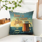 billige &quot;Quotes&amp;Saying Style&quot;-Øl Entusiast Dekorative Kasteputer Deksel 1PC Myk Kvadratisk Sofa Pute Sak Puteputer Soverom Stue Sofa Stol