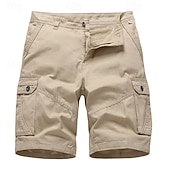 abordables Extérieur-Homme Short Cargo Short Bermuda Short de travail Shorts décontractés Multi poche Jambe droite Plein Evacuation de l'humidité Vestimentaire Longueur genou Extérieur Camping et randonnée Sortie Mode