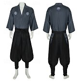 halpa Anime-asut-Onimusha: Sotapäälliköt Miyamoto Musashi Anime Housut Cosplay-Asut Asut Cosplay-puvut Naamiaiset Toppi Housut Vyö Käyttötarkoitus Miesten Aikuisten
