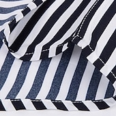 preiswerte Herrenhemd zum Knöpfen-Herren Hemd Sommerhemd Lässiges Hemd Knopfhemd Schwarz Weiß Rote Marineblau Blau Langarm Streifen Kargen Urlaub Hawaiianisch Button-Down Bekleidung Polyester Modisch Brautkleider schlicht Komfortabel
