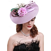 billige Coiffer-teselskap hatter fascinators for kvinner kentucky derby hodeplagg påfugl fjær bryllup hodeplagg brude hodeplagg