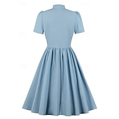 levne Šaty-Elegantní 50. léta Retro Ke kolenům Šaty A-Line šaty Čajové šaty Pevná barva A-Linie Dámské Vánoce Karneval Nový rok Maturita Denní nošení loučení se svobodou nevěsty Dospělé Šaty pro návrat domů Léto
