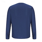 preiswerte Basic-T-Shirts-Herren T Shirt T-Shirt Langarmshirt Langarm V Ausschnitt Frühling Herbst Einfach Mode Designer Basic Jacquard Urlaub Straße Ausgehen Schwarz Weiß Blau Top T-Shirt für Herren