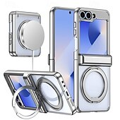economico Cover Samsung-telefono Custodia Per Samsung Galaxy Capovolgi Z 6 Z Flip 5 Per retro Con supporto A calamita Supporta la ricarica wireless Retrò Placcatura PC