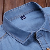 preiswerte Herrenhemd zum Knöpfen-Herren Sommerhemd Freizeithemd Knopfhemd Grau Blau Schwarz Dunkelblau Leicht Blau Langarm Einfach Revers Urlaub Ferien Button-Down Bekleidung 100% Baumwolle Mode Lässig Bequem