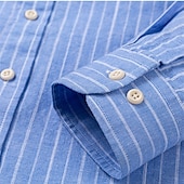 economico Camicie Button Down da uomo-Per uomo Camicia Camicie Camicia con bottoni Banda Matrimonio Feste Blu chiaro Blu reale Blu Marrone Manica lunga Bavero Primavera Autunno Abbigliamento