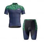 halpa Miesten vaatesarjat-Miesten Pyöräily jersey ja shortsit Lyhythihainen Maastopyöräily Maantiepyöräily Laivaston sininen Pyörä Spandex Urheilu Geometrinen Kirjain ja numero Vaatetus