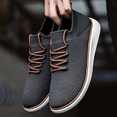 preiswerte Sneaker für Herren-marineblaue Strick-Sneaker für Herren mit Schnürung und gepolsterter Sohle für bequemes Tragen im Alltag