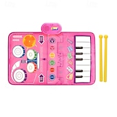 お買い得  パーティーの好意-マルチカラーインタラクティブフロアピアノキーボード - 24音ミュージカルマット、ポリエステル動物デザインカーペットブランケット、おもちゃ、タッチ