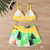 cheap Surfing Tankinis &amp; Bikinis-Women's Tankini Two Piece Swimsuit Ruffle Swimwear Swimwear Yellow Red Breathable Quick Dry Lightweight Sleeveless - Swimming Surfing Beach Summer Spring