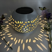 cheap Landscape Lights-1pc Outdoor Solar Iron Rice Grain Hollow-Shaped Landscape Light for Courtyard, Garden, Lawn, Path, Staircase, Interior Decoration