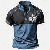 cheap Men&#039;s Fun Text Polo-Men&#039;s Jesus Christian Polo Shirts Golf Shirt Short Sleeve Polo Shirts Collared Shirts Vintage Casual Vacation Wear Festival Wear Party Outfits Buttons 3D Print Navy Blue Blue Brown