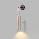 economico Luci da parete-applique da parete in travertino giallo applique da parete in legno massello sfondo decorazione da parete lampada da parete lampada da comodino regolabile e27 apparecchi di illuminazione per interni