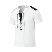 cheap Men&#039;s Casual T-shirts-Men&#039;s Henley Shirt Tee Short Sleeve Shirt Tee Top Short Sleeve Crewneck Summer Color Block Solid / Plain Color Fashion Designer Fashion Vacation Street Going out Wine Black White Top Tee for Men