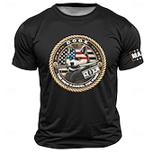 ieftine Tricou patriotic pentru veterani-Bărbați DOGE Tricou Manșon scurt Tricou Tipărire 3D Stil Nautic Cămașă Modă Zilnic Stradă Zilnic Negru Albastru piscină Trifoi Vară Primăvară Îmbrăcăminte S M L XL XXL XXXL