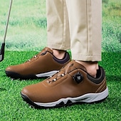 economico Scarpe da Golf da Uomo-scarpe da golf bianche da uomo con sistema di allacciatura Boa, suola chiodata, tomaia traspirante per comfort e stabilità sul campo da golf