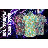 levne Topy-Retro 70. léta Tričko Aloha košile Hippie Květinový Sedmikráska Pánské Dovolená Párty Pride Parade Dospělé Tričko