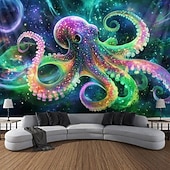 billiga Blacklight tapestries-Svartljus Tapestry Glödar i Mörkret Glöd Fest UV Reaktiv Trippy Dimmig Djur Bläckfisk Hängande Tapestry Väggkonst Mural för Vardagsrum Sovrum