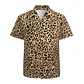 economico Cime-Retrò Vintage Anni &#039;70 Camicia Camicia Aloha Hippie Disco Leopardo Per uomo Vacanza Feste Parata dell&#039;Orgoglio Adulti Camicia