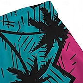 baratos calções de banho e calções de surf-Homens Calção Justo de Natação Shorts de Natação Tecido elástico de 4 vias Bermuda de Surf Calças Com Cordão Com bolsos Natação Surfe Praia Esportes Aquáticos Tropical Estampado Verão Primavera
