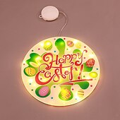 お買い得  イースターライト-イースターバニーエッグ吸盤ショーケースライト電池式イースターディナーパーティー用お祝いデコレーション