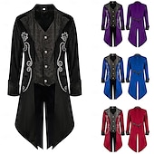 billige Topper-Retro / vintage Punk og gotisk Kostymer i middelalderstil Jakke tailcoat Prins Adelsmann Jacquard Herre Royal Steampunk Maskerade Fest Voksne Frakk