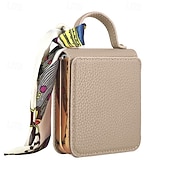 cheap Samsung Cases-Phone Case For Samsung Galaxy Z Flip 6 Z Flip 5 Z Flip 4 Z Flip 3 Back Cover Mirror Shockproof Retro PU Leather