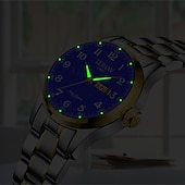 economico Orologi al quarzo-digitale nuovo quadrante circolare orologio da donna business ipx7 impermeabile calendario luminoso display settimanale cinturino in lega multifunzionale elegante orologio al quarzo per viaggio tempo