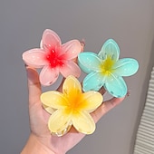 olcso Hajcsat-Gyerekek Lány Hajdísz Plumeria hajcsat Aktív Édes Parti Születésnap Virágos Sárga Arcpír rózsaszín