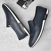 billiga Tillfällig-slip-on sneakers i konstläder för män, avslappnade vita skor med bekväm gummisula, snygga och mångsidiga skor för vardags- och fritidsaktiviteter