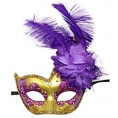 olcso Maszk-Farsangi maszk Maszk Halloween-kellékek Felnőttek Női Fél arc Teljesítmény Parti Álarcos mulatság Farsang Mardi Gras Könnyű farsangi jelmez